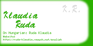 klaudia ruda business card